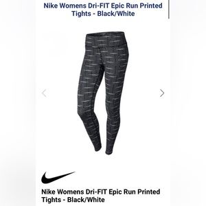 Nike womens Epic Run Printed Tights black/white size XS